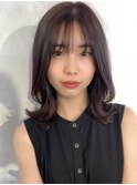 レイヤーカット×ピンクグレージュインナーグレージュ