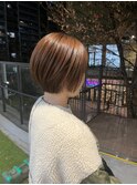 orange brown×ショートボブ