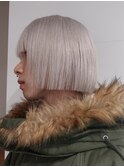 ホワイトブロンド 切りっぱなしボブ/表参道