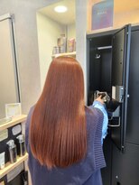 ビアンコ カーロ 二子新地店(Bianco caro)&nbsp;オレンジブラウン/ストレートロング/髪質改善