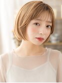 透明感シルキーベージュ小顔切りっぱなしボブh3大宮20代30代40代