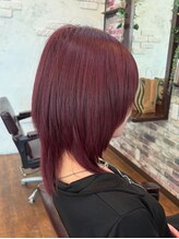 ヘアーデザイン ニコ(Hair Design nico) ピンクレッドウルフ