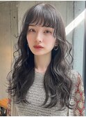 コテ巻き風ニュアンスパーマ ミディアムパーマ