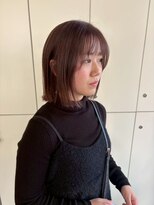 ユイマァル 岡山店(YUIMARL)&nbsp;タッセルボブ20代30代40代ブリーチなしチェリーブラウンカラー