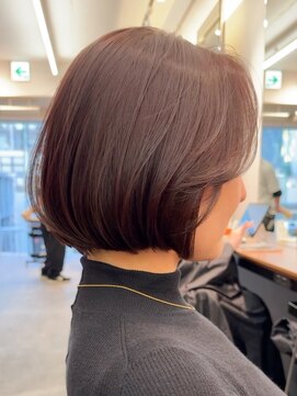 エリマ 横浜西口(elima) 横浜西口オージュア大人ミセスショートボブ白髪ぼかしカラー