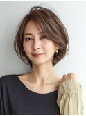 白髪ぼかし脱白髪染め似合わせショートボブ40代50代60代