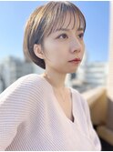 【morio池袋】ラウンドバングがかわいい長めのショートボブ♪