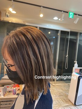 ティアラ 桜木町(TIARA) REAL SALON WORK~ミディアムボブ/コントラストハイライト