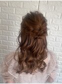 結婚式・2次会お呼ばれヘアセット☆ハーフアップ/編み込み
