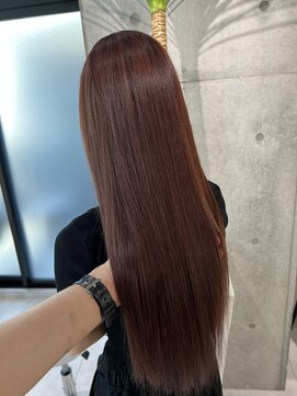 ロンドメリア 天神大名店(Lond Melia) ★グレージュカラー斜めバングデザインカラーシルキー ベージュ