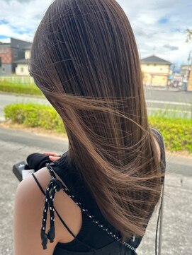 カムジーヘッド(COMEGHEAD) ダブルカラーミルクティーベージュカラーブルーブラックブリーチ