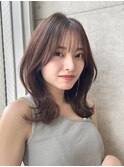 小顔/ワンレン/黒髪/ボブルフ/ネビージュ/表参道