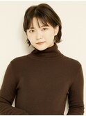 黒髪/グレーベージュ/レイヤーロング/前髪パーマ[新宿駅]
