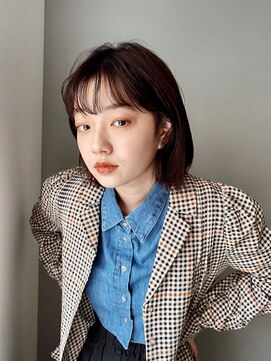 ユイル(Uil) 似合わせ小顔ボブ× 暖色カラー デザイン カラー