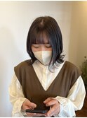 ボブ × オリーブカラー