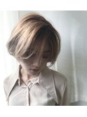 長め前髪×ショートボブ