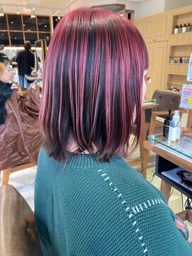 バブ バイネオリーブ(Bab by neolive) アンブレラカラー/カシスピンク デザインカラー レイヤーカット