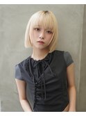ハンサムショートボブ前髪くびれショートボブハイトーンボブ
