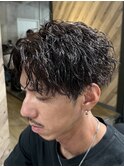大人の縦落ちセンターパート/ツイストスパイラルパーマ/名古屋栄