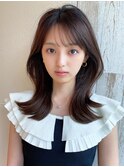 後れ毛が可愛い顔周りレイヤー/ナチュラルアッシュ/顔周り