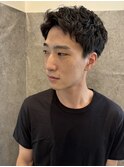 【短髪ピンパーマ】