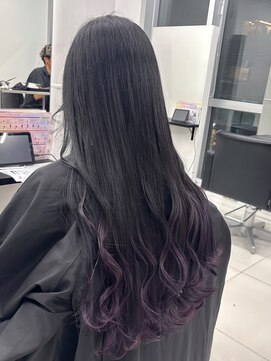 アライブ ハラジュク(ALIVE harajuku) 【ALIVE 夕貴】色落ちシルバーのパープルグラデーションカラー