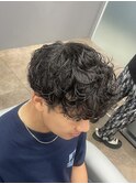 フェザーパーマスパイキーショートブルーブラックサーフカールy