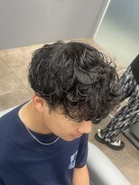 ノイセル 西本町(Noisyle) フェザーパーマスパイキーショートブルーブラックサーフカールy