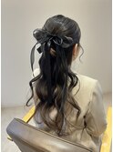 カチモリリボンハーフアップ