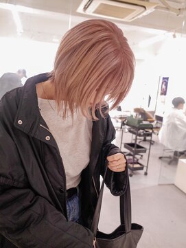 レフ(LEF) ミルキーピンク/ケアブリーチ/髪質改善トリートメント/レイヤー