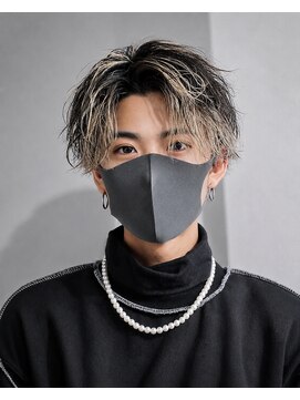 オーシャントーキョー 原宿(OCEAN TOKYO) メンズハイライトメッシュ波巻きパーマツイストスパイラルパーマ