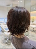 癖毛活かしゆるふわパーマボブ