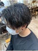 前下がりセンターパート