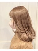 大人ガーリー/顔まわりレイヤーミルキーベージュ