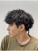 ハイライト/マッシュパーマ/束感/波巻き/メンズ