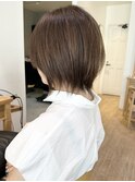 say.黒髪ボブルフネビージュ小顔ワンレンハイライトベージュ艶髪