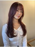 ボルドーカラー/韓国/レイヤーカット/髪質改善