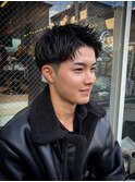 2087フェザーショートバンク刈り上げセンターパートアップバング