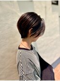 美シルエットショート/くびれ/ダークカラー/耳掛けショート