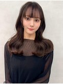 イメチェン/似合わせカット/フルバング/レッドブラウン/中野