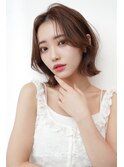 チョコグレージュ/20代30代大人かわいい/ミディアムレイヤー