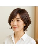 ラベンダーブラウンショートボブ 20代 30代 40代 50代 60代