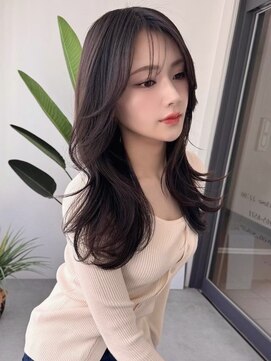 ソヨン 名駅2号店(SOYON) 大人ガーリー/小顔/レイヤーカット/黒髪/オリーブグレー/z215