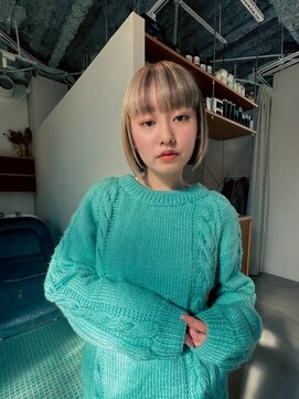 エルム 原宿 表参道(yelm) 【デザインカラー×ボブ】#ダブルカラー#ケアブリーチ