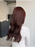 ブリーチなしダブルカラー×ピンクレッド