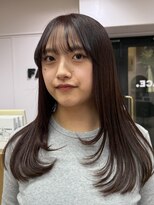 フェイス 石川町 (FACE)&nbsp;ロング、ナチュラルレイヤー、ブリーチなしでワインレッド