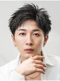 ビジネスメンズショートリクルート七三かき上げヘアツーブロック