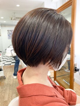 ヘッズ 本八幡店(HEADS) ミディアムヘア ショコラベージュ ボブルフ ベビーバング