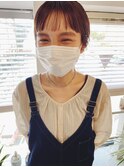 オン眉ショートヘア/ピンクベージュ