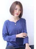 ローライトアッシュブラウン大人かわいいスリークボブ大人ボブ
